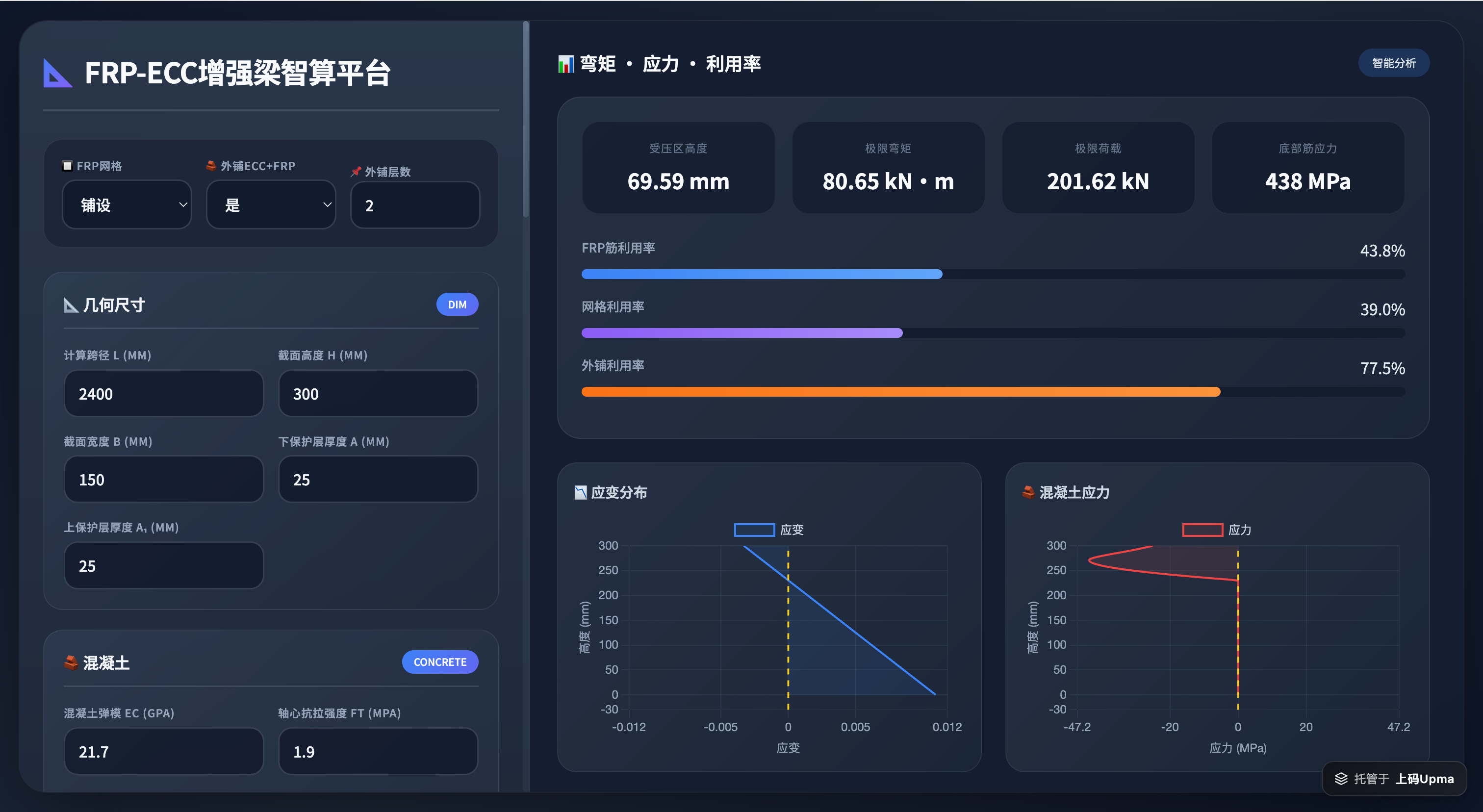 FRP-ECC增强混凝土智能计算器