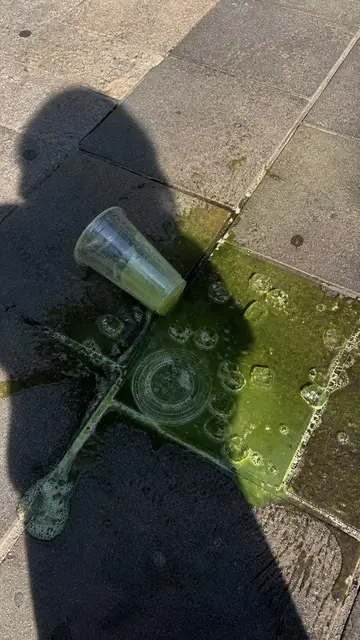 泼洒抹茶街头手机照片示例