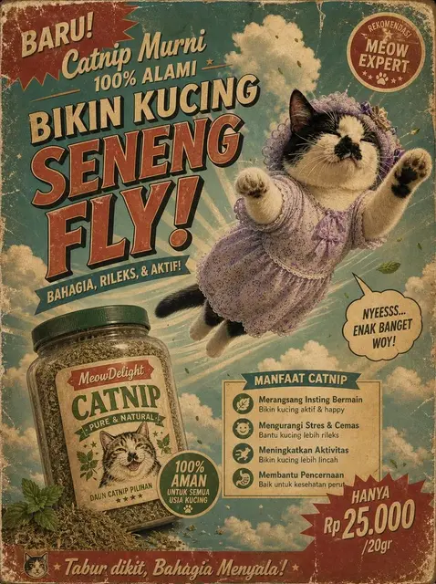 复古印尼猫薄荷广告示例
